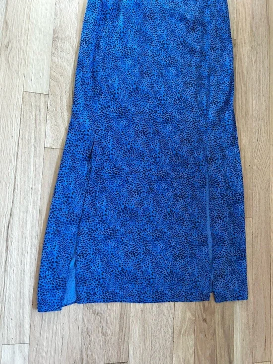 & OTHER STORIES spotted animal leopard print midi slip dress blue size 2 - Picture 6 of 13